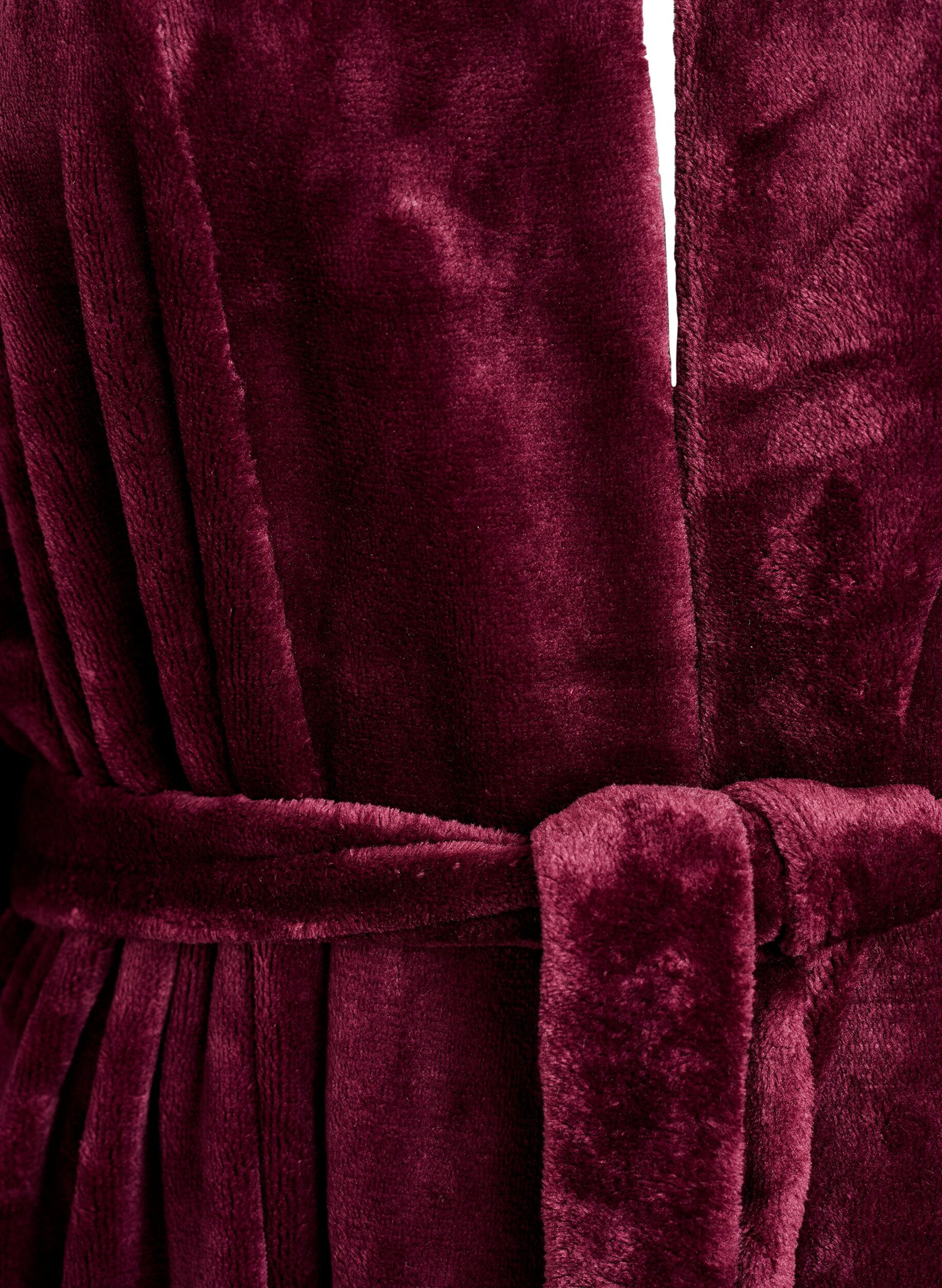 ZizziMorgenk&aring;be i bl&oslash;d velour med lommer, M&oslash;rk Bordeaux, Packshot image number 2