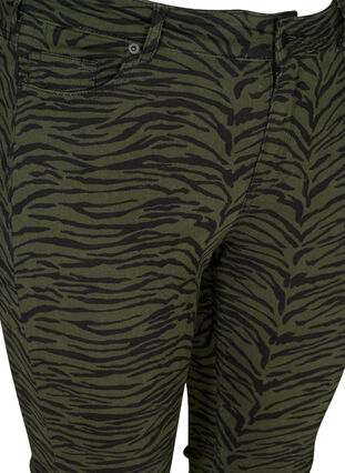 Printede Amy jeans med høj talje, Green Zebra, Packshot image number 2