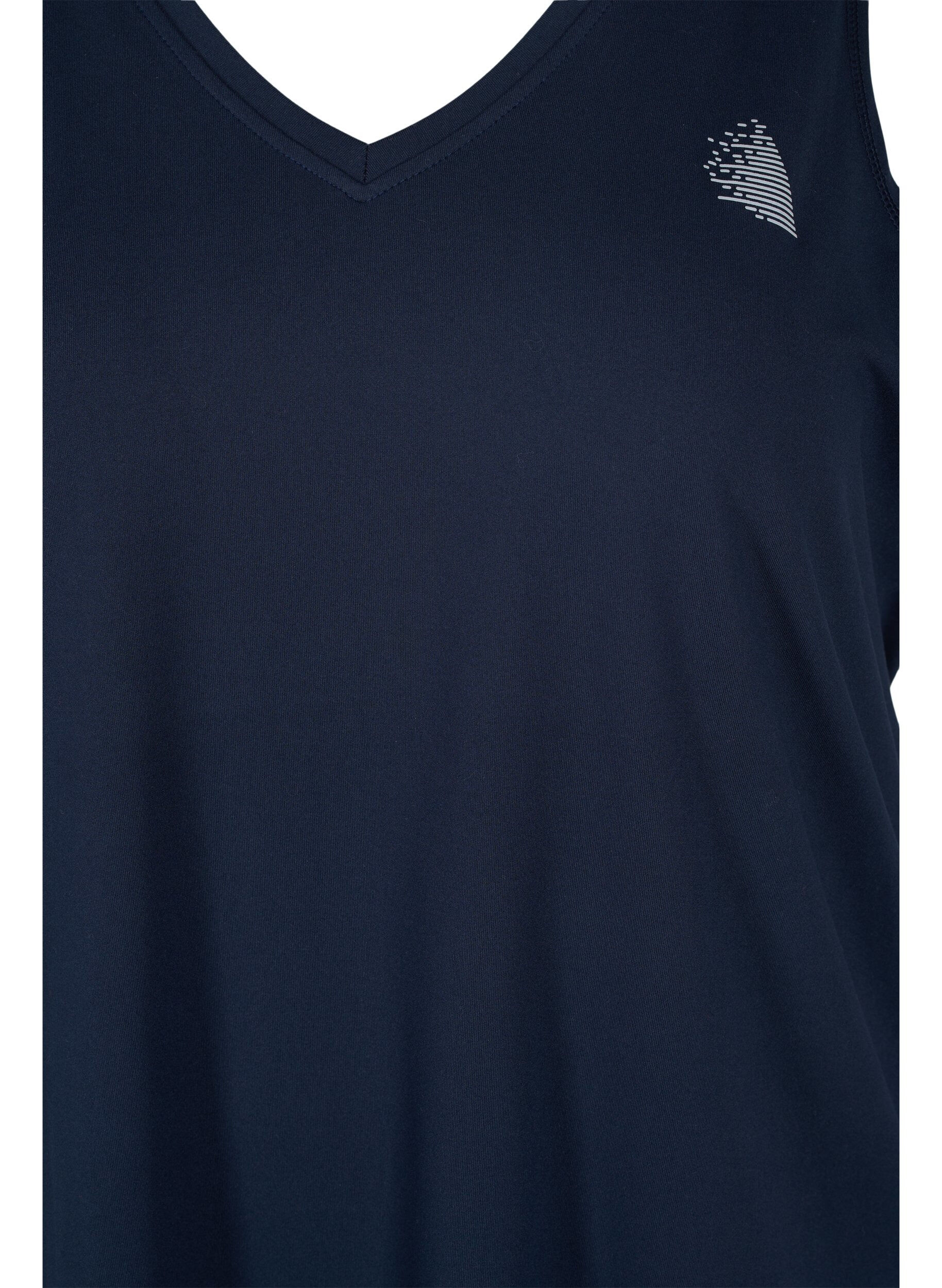 Zizzi Tr&aelig;ningstop med v-udsk&aelig;ring, Bl&aring;, Packshot image number 2