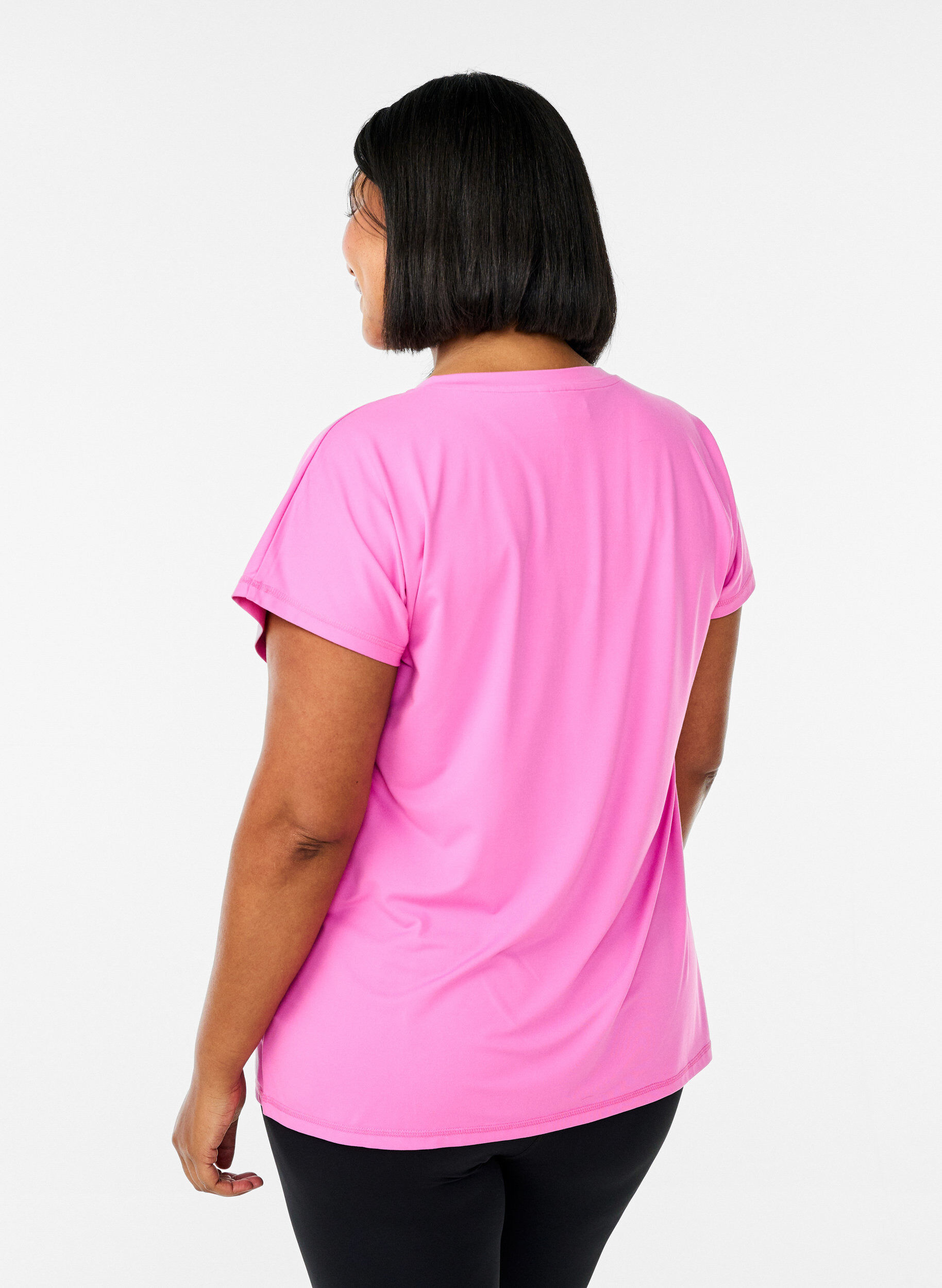 ZizziL&oslash;s tr&aelig;nings t-shirt med v-hals, Lyser&oslash;d, Model image number 1