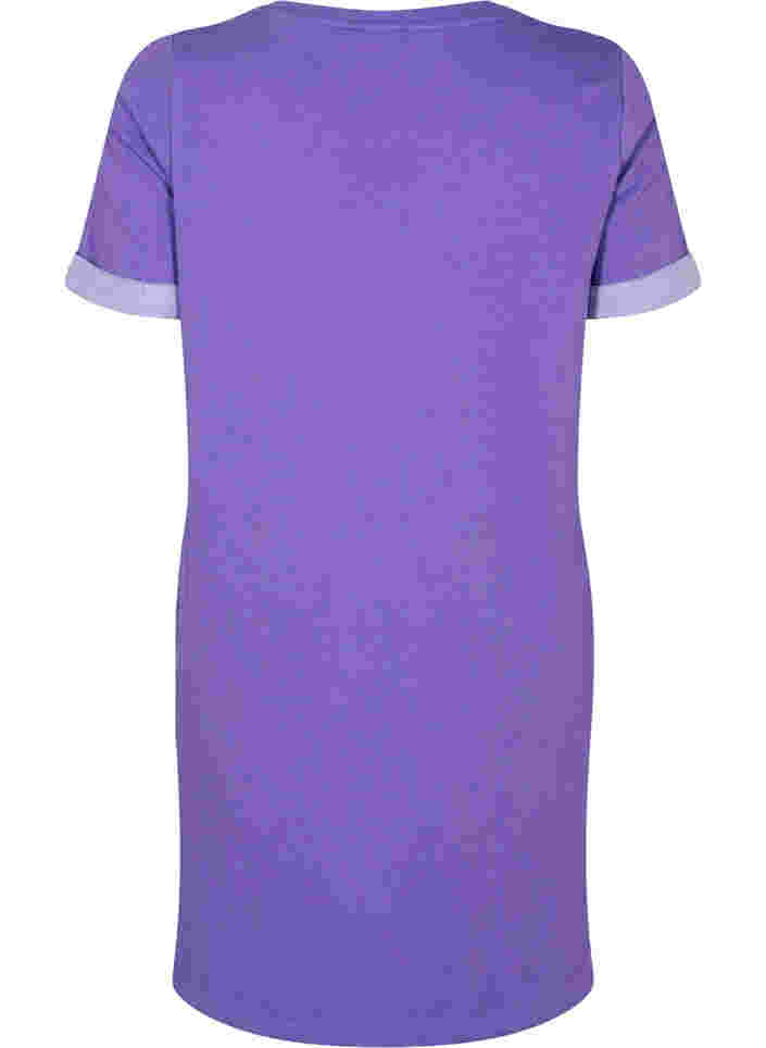 Sweatkjole med korte ærmer og slids, Ultra Violet, Packshot image number 1