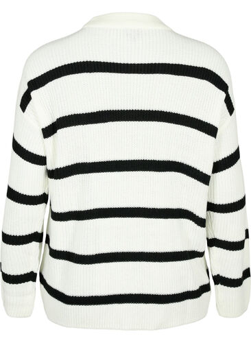 FLASH - Stribet striktrøje, White/Black Stripe, Packshot image number 1
