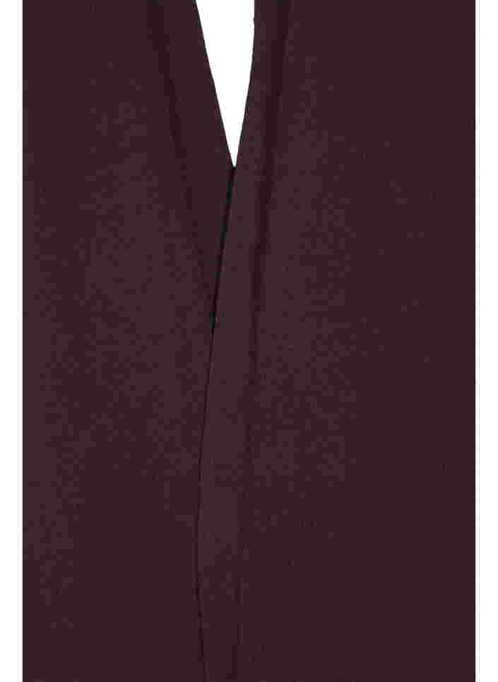 Strikket cardigan med slids og rib, Black Coffee, Packshot image number 2