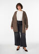 Lang cardigan med lommer, Brun, Model image number 1