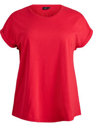 Kort&aelig;rmet t-shirt i bomuldsblanding, R&oslash;d
