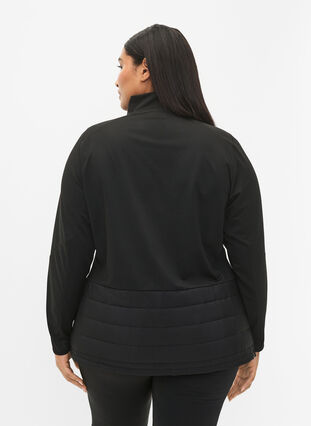 Sportscardigan med quilt og lynlås, Black, Model image number 1