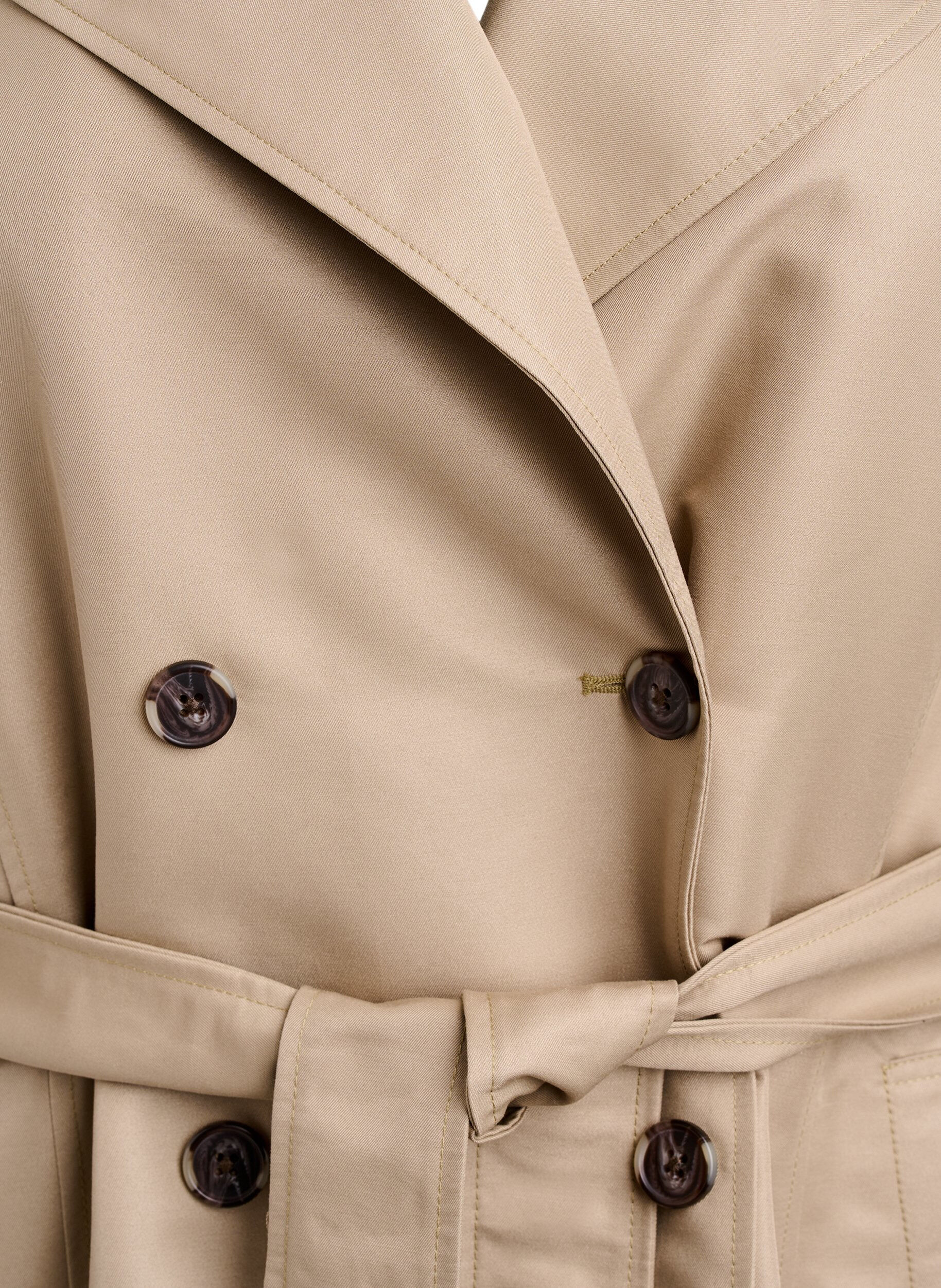 Zizzi Kort trenchcoat med b&aelig;lte, Beige, Packshot image number 2