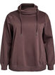 Sweatshirt med h&oslash;j krave og lommer, Brun, Packshot image number 0