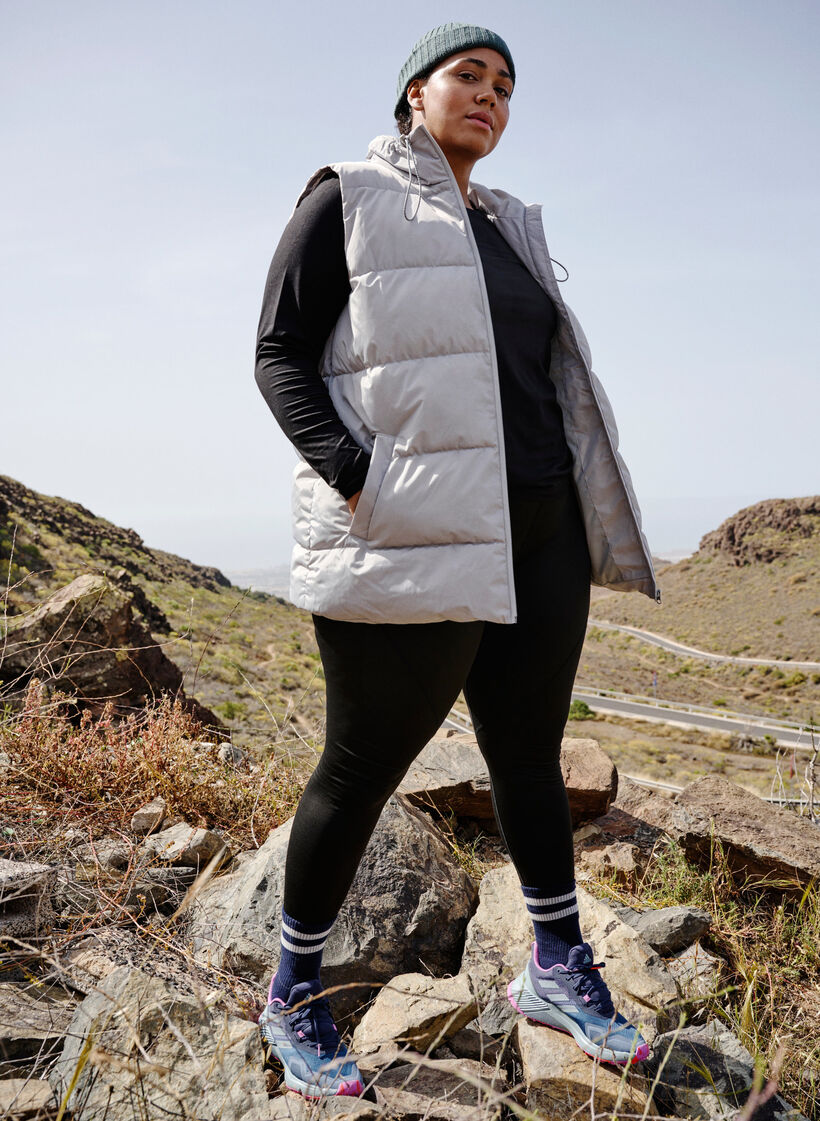 Sporty vest med h&oslash;j krave og lommer, Pearl Blue, Image image number 0