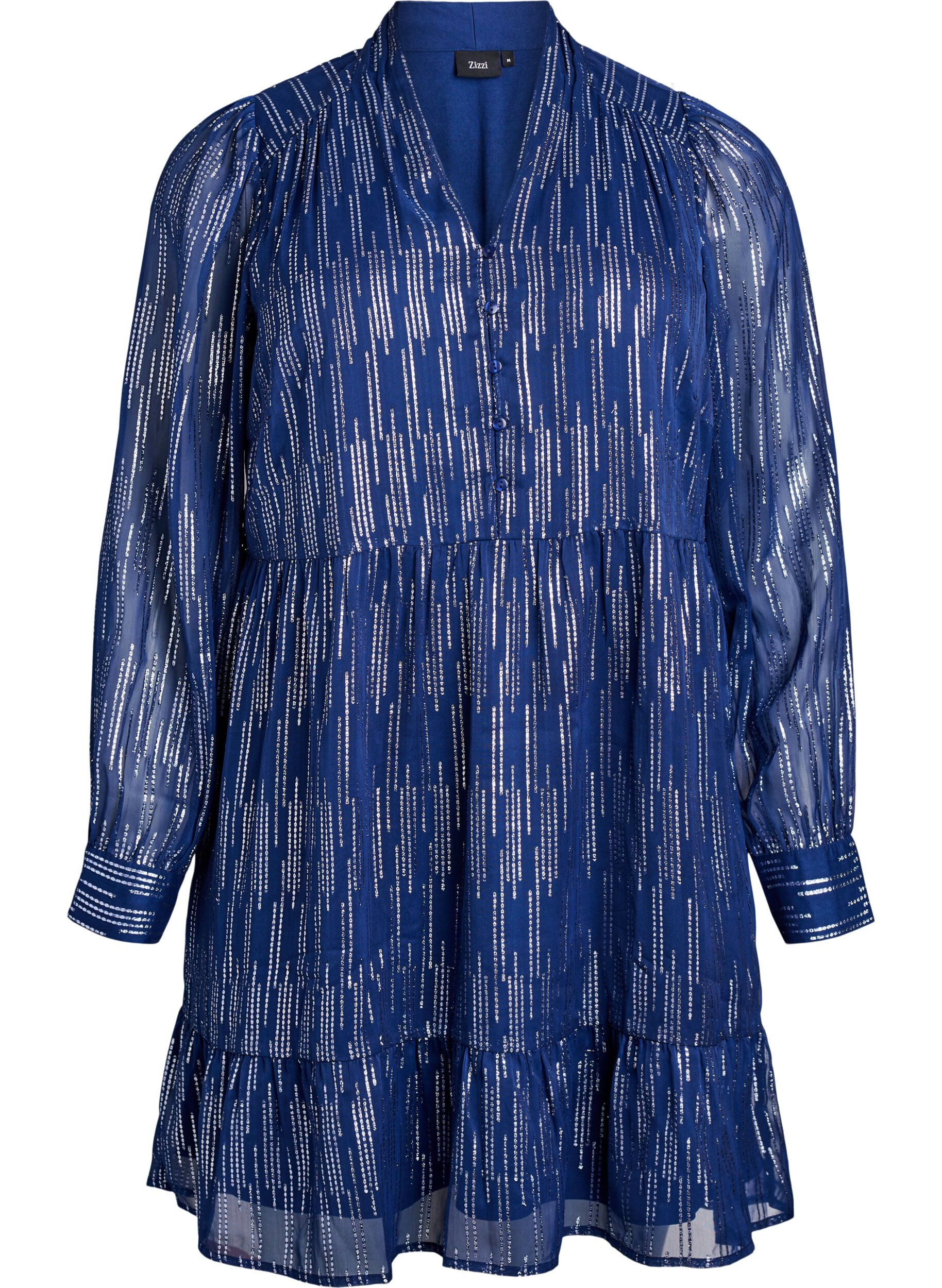 Kort festkjole med glitrende m&oslash;nster