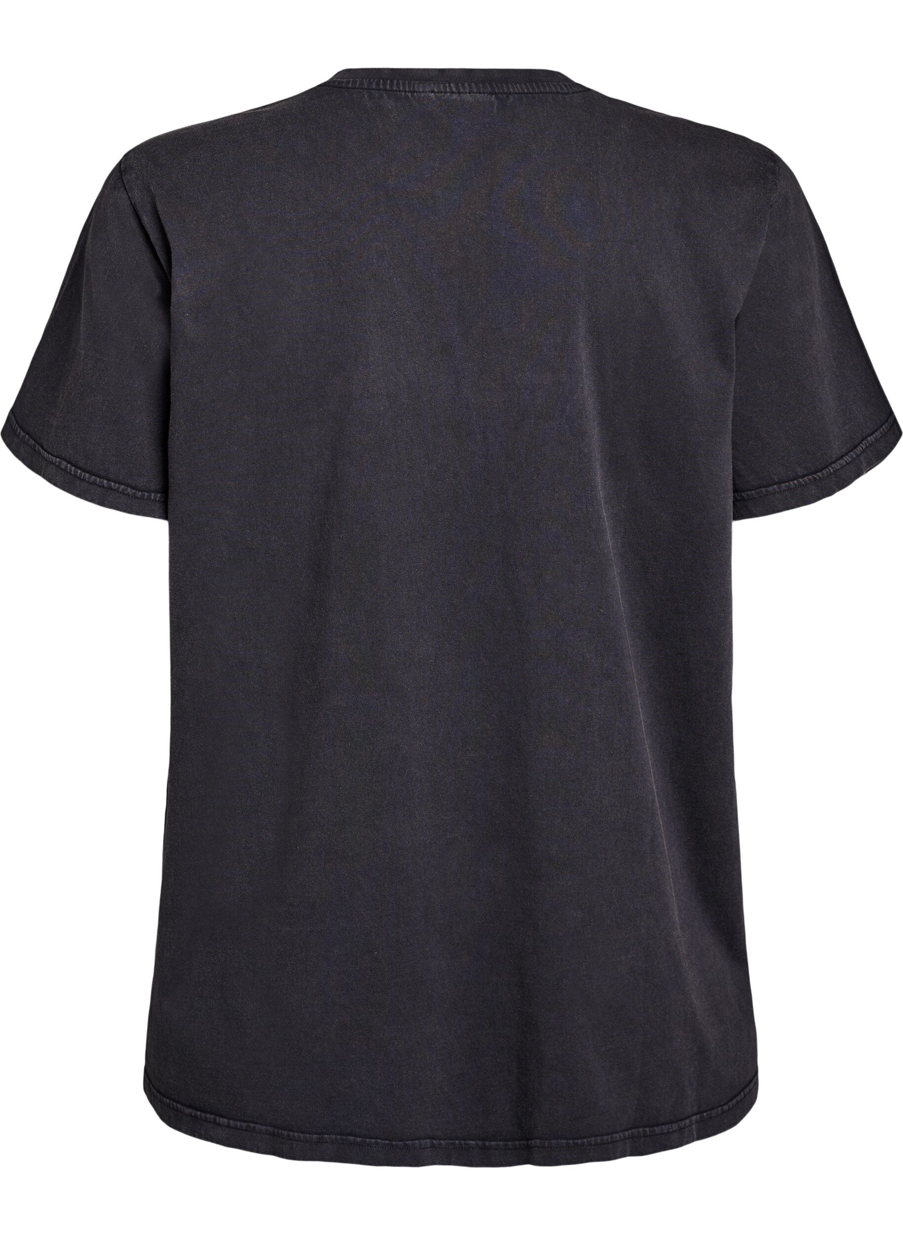 Zizzi T-shirt i &oslash;kologisk bomuld med rhinsten og sommerfugl, Gr&aring;, Packshot image number 1