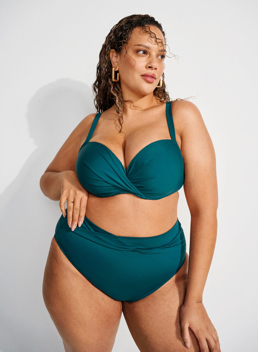 Bikini trusse med wrapdetalje, Gr&oslash;n, Image