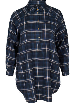 Løstsiddende tunika med ternet mønster, Black Check Comb, Packshot image number 0