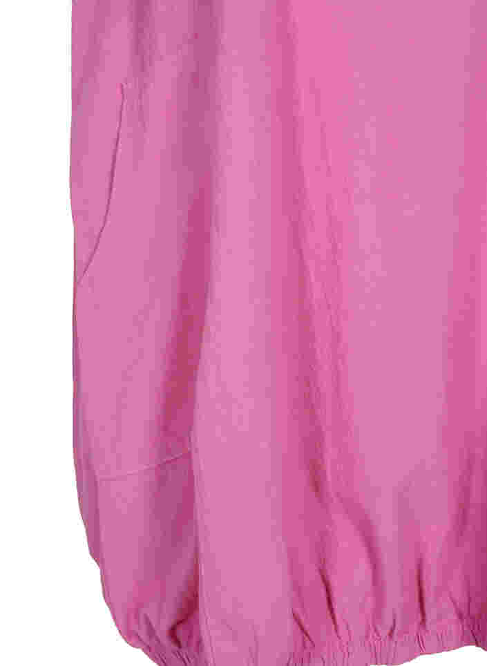 Ærmeløs kjole i bomuld, Cyclamen, Packshot image number 3