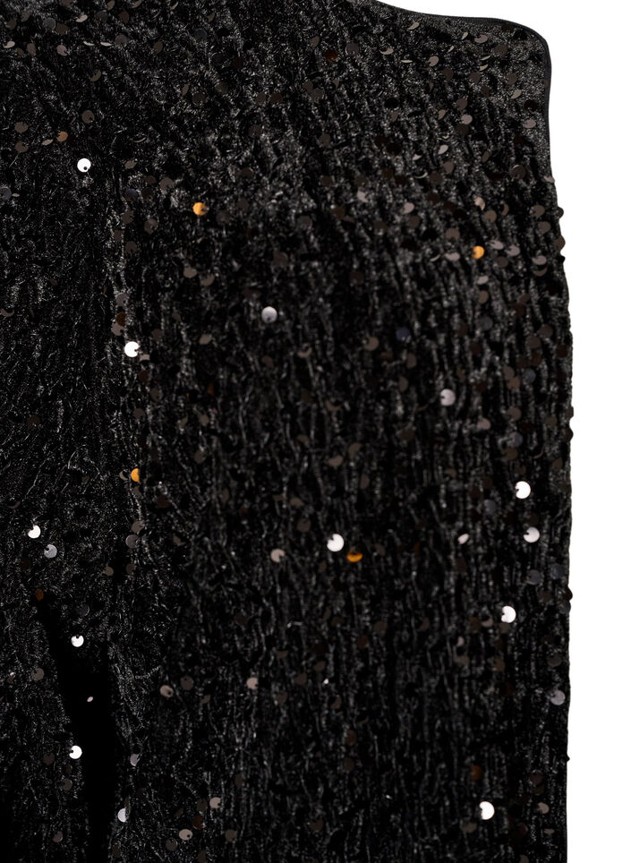 Cardigan med pailletter og 3/4-&aelig;rmer, Sort, Packshot image number 2