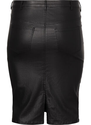 Coated nederdel med slids , Black, Packshot image number 1