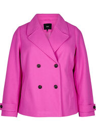 Kort uld-look frakke med lommer, Purple Orchid