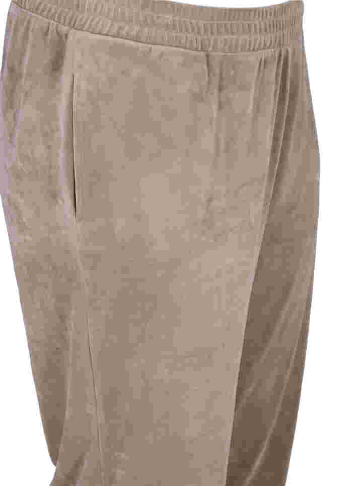 Løse bukser i velour, Taupe Gray, Packshot image number 2