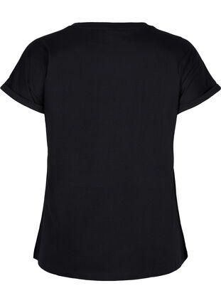 Bomulds t-shirt med broderi anglaise, Black, Packshot image number 1