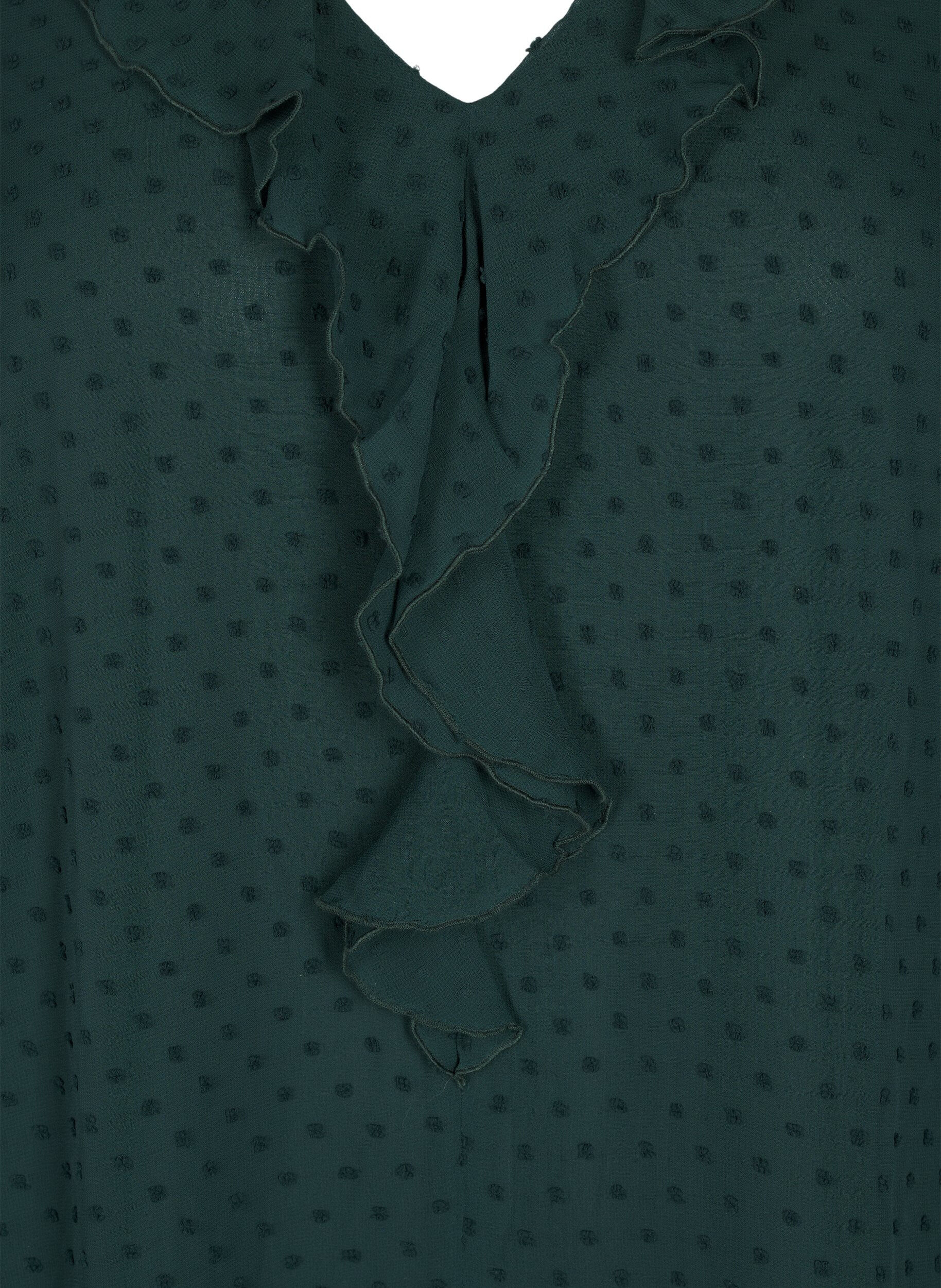 Zizzi Tunika med fl&aelig;ser og prikket tekstur, Scarab, Packshot image number 2