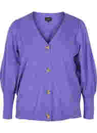 Strikket cardigan med knaplukning, Purple Opulence Mel.