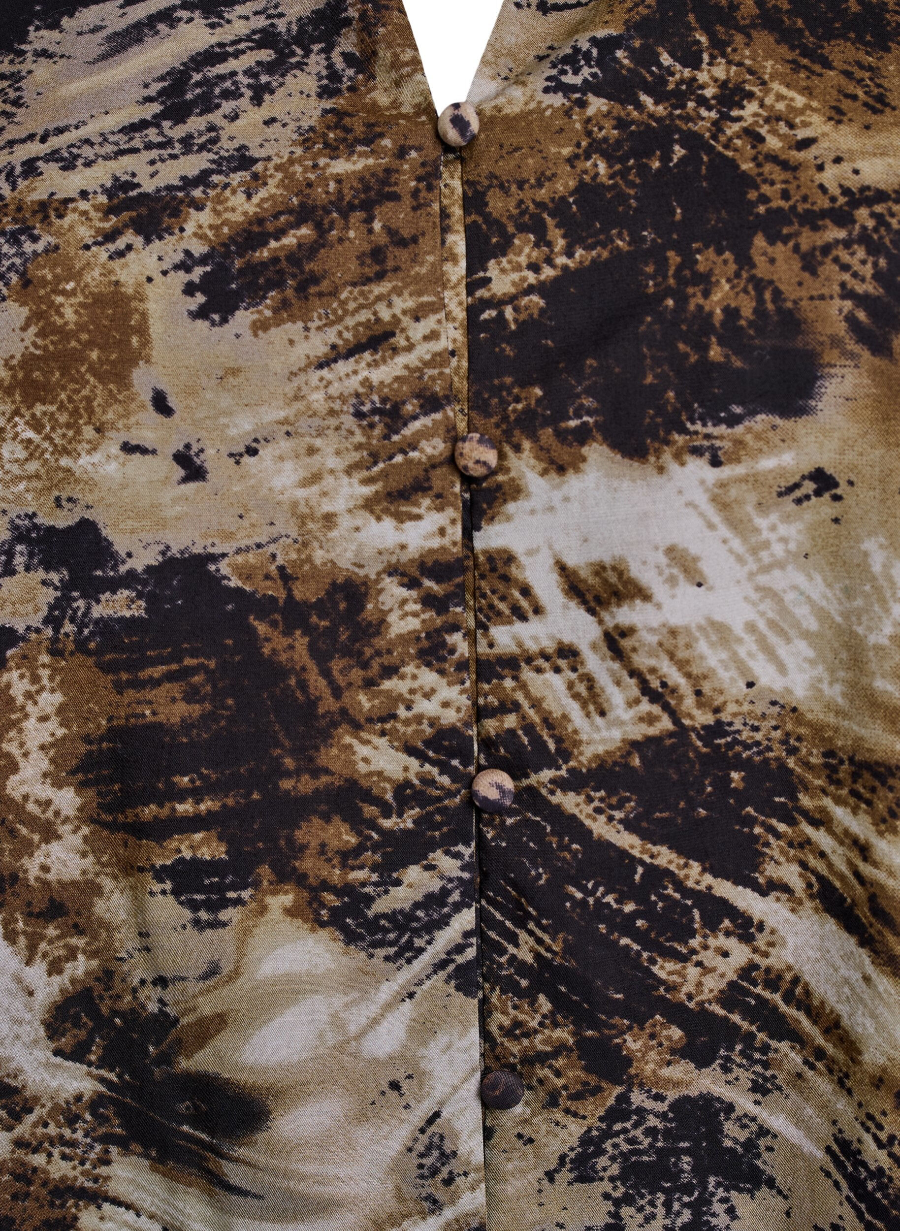 Zizzi Printet bluse med knapper, Gr&oslash;n, Packshot image number 2