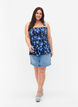 Ammevenlig top med smock, Blue Flower Print, Model image number 4