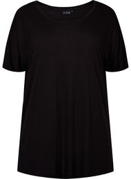 Trænings t-shirt i viskose med rund hals, Black