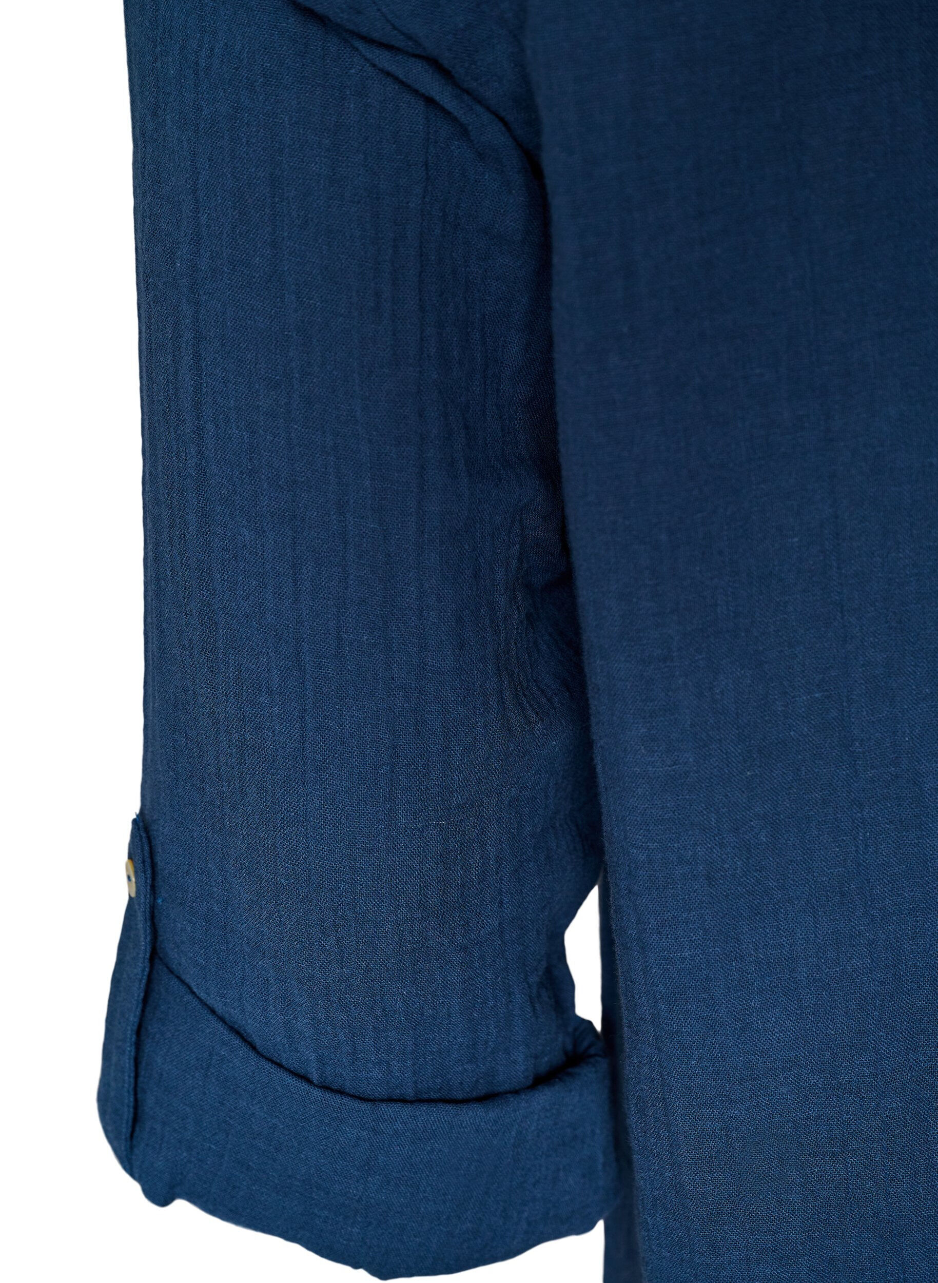 ZizziTunika i bomuldsmusselin med broderi anglaise, Bl&aring;, Packshot image number 3