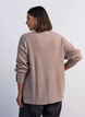 Strikbluse med ribstruktur og knapdetaljer, Beige, Model image number 2