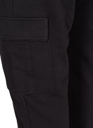 Bukser i bomuldsmix, Black Washed , Packshot image number 3