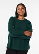 Strikbluse med b&oslash;lgekanter, Gr&oslash;n, Model image number 0