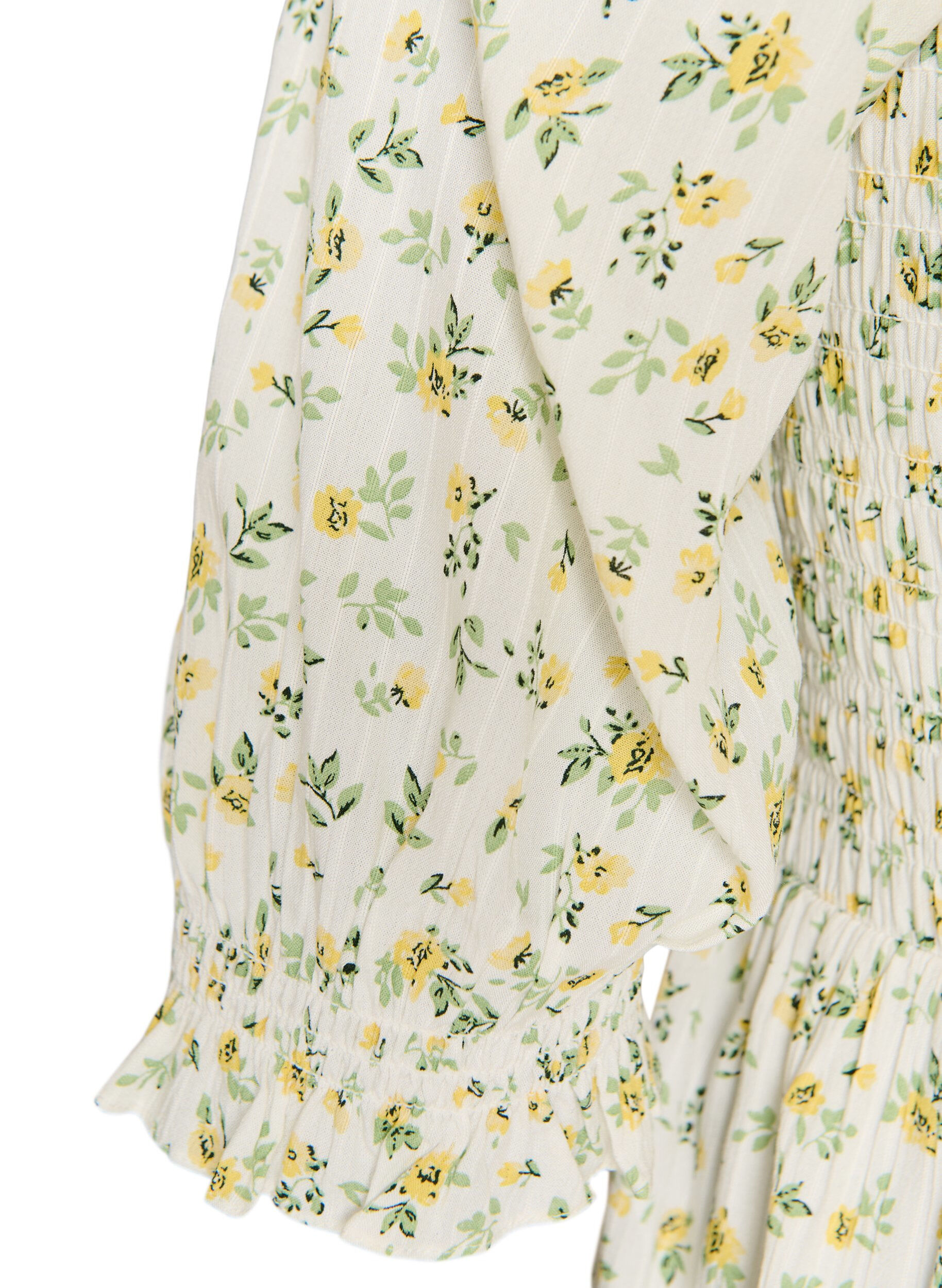 ZizziBlomstret sommerkjole i viskose, Hvid, Packshot image number 3