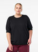 FLASH - Finstrikket bluse med korte &aelig;rmer, Sort, Model image number 0