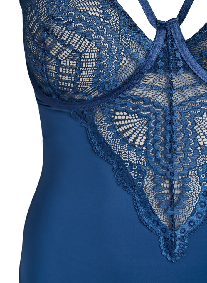 Blonde body med b&oslash;jle og stropdetalje, Bl&aring;, Packshot image number 2