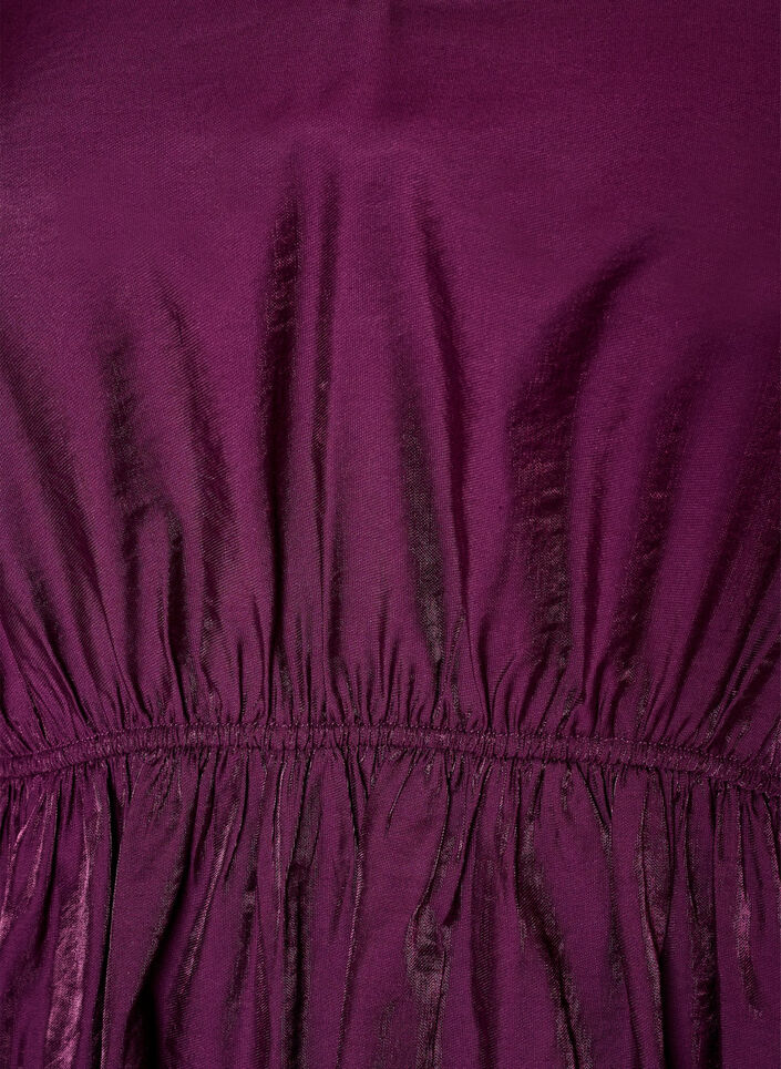 Glansfuld viskosebluse med peplum-effekt, Lilla, Packshot image number 2