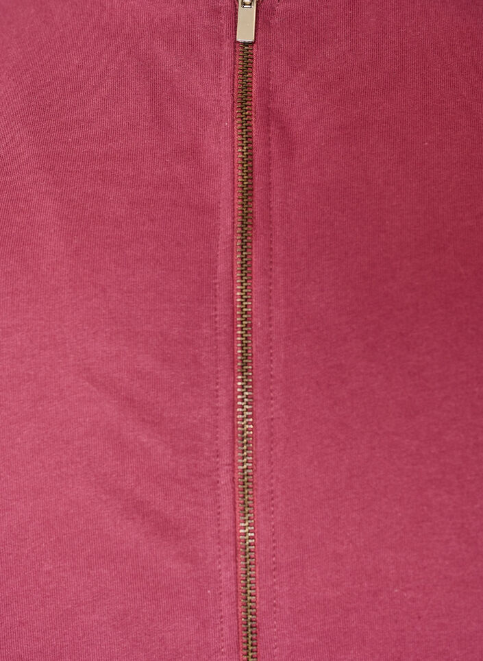 Sweat h&aelig;ttetr&oslash;je med lynl&aring;s og rygprint, R&oslash;d, Packshot image number 2