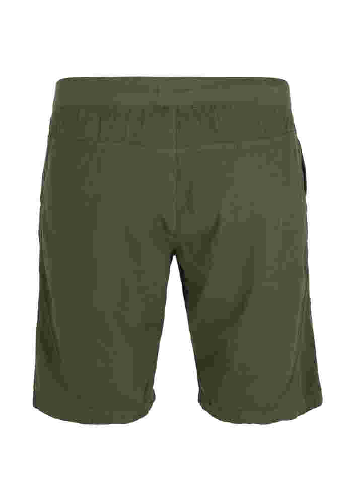 Løse shorts med lommer i bomuld, Ivy Green, Packshot image number 1