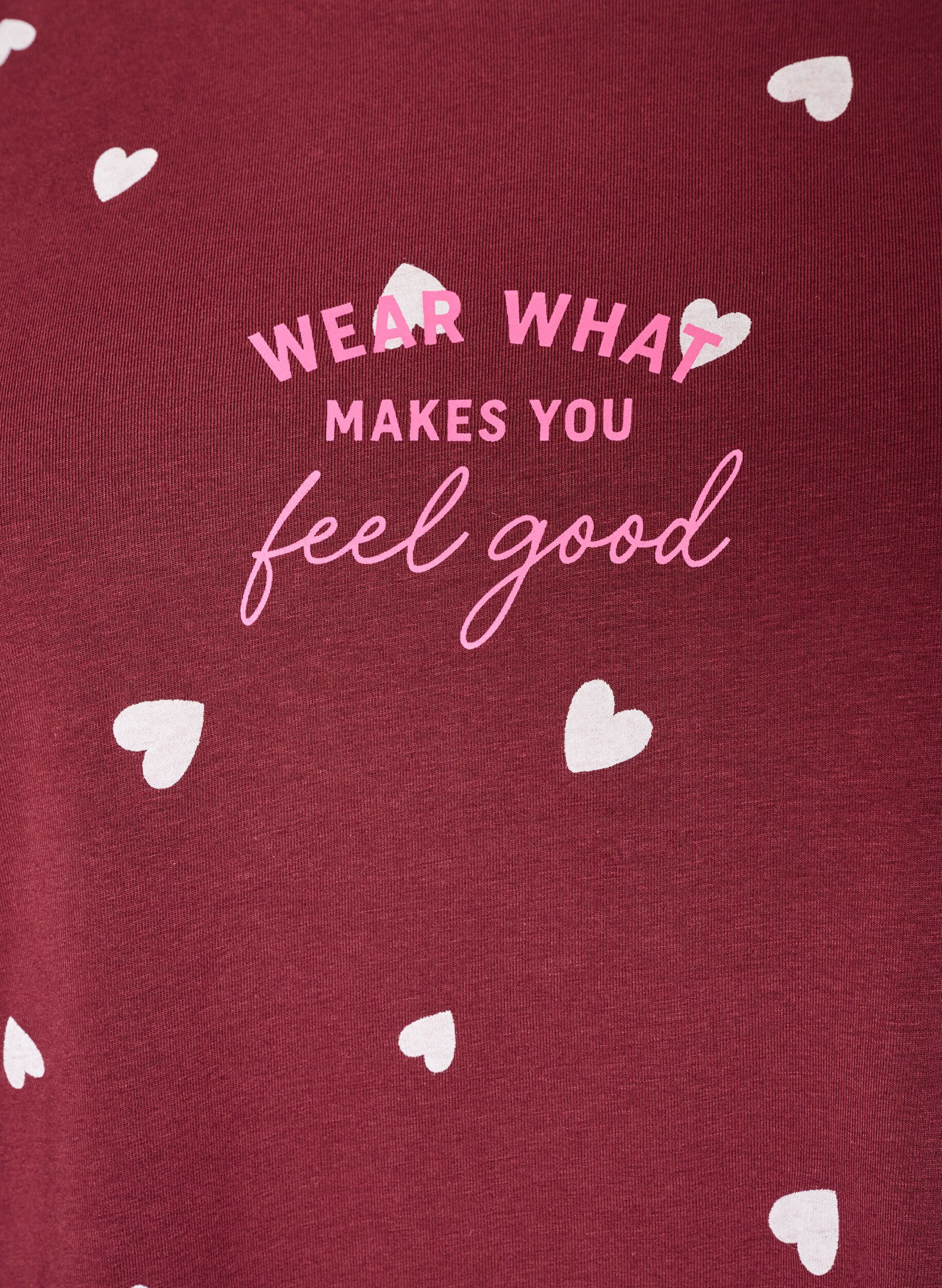 ZizziNatbluse med print, R&oslash;d, Packshot image number 2