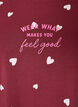 Natbluse med print, R&oslash;d, Packshot image number 2