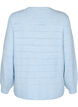 Strikbluse med rund hals og hulmønster, Cashmere Blue Mel., Packshot image number 1