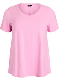 Ensfarvet basis t-shirt i bomuld, Lyser&oslash;d