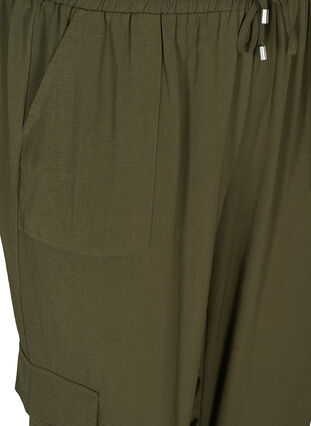 Løse bukser med side lommer, Olive Night , Packshot image number 2
