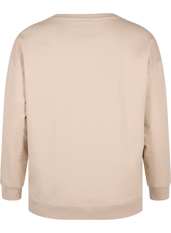 Sweatshirt med rund hals, Simply Taupe, Packshot image number 1