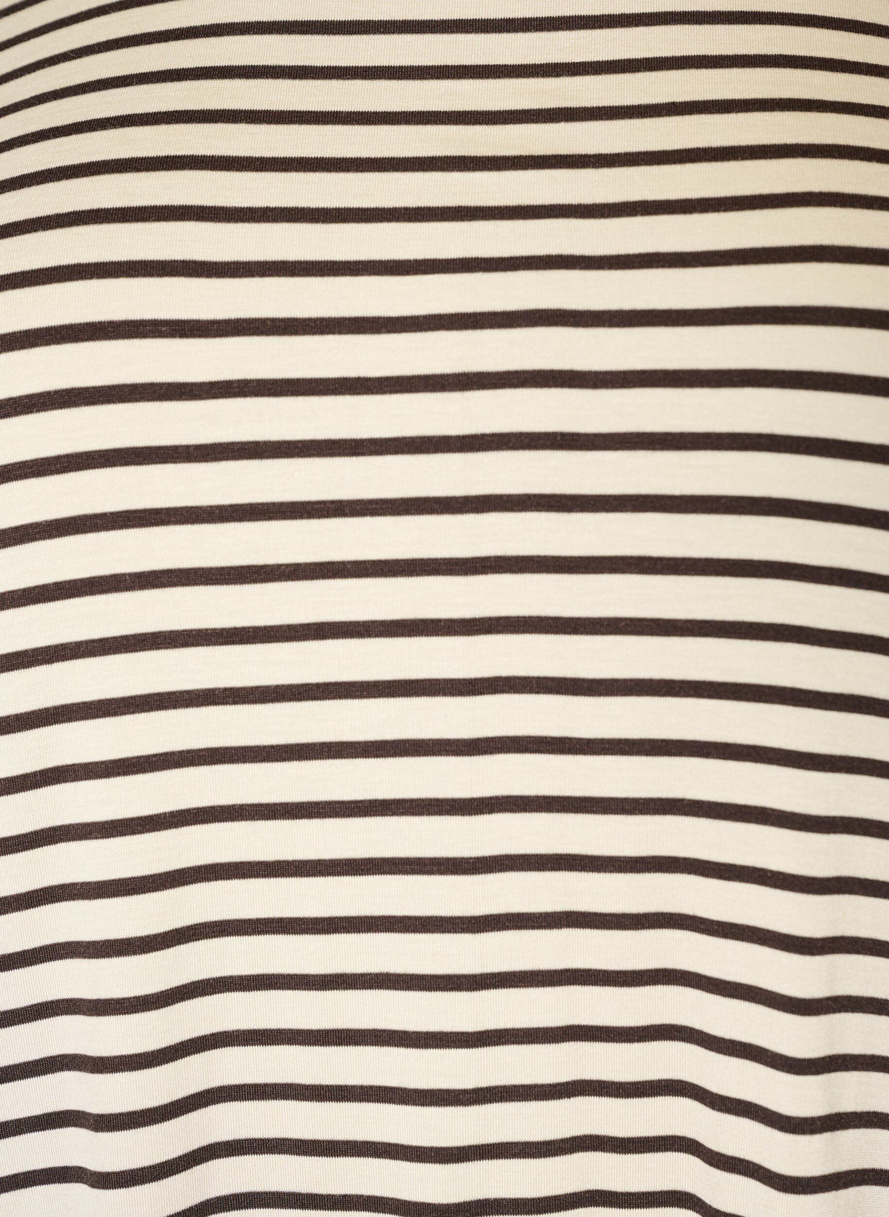 ZizziT-shirt med TENCEL&trade; Lyocell og striber , Brun, Packshot image number 2