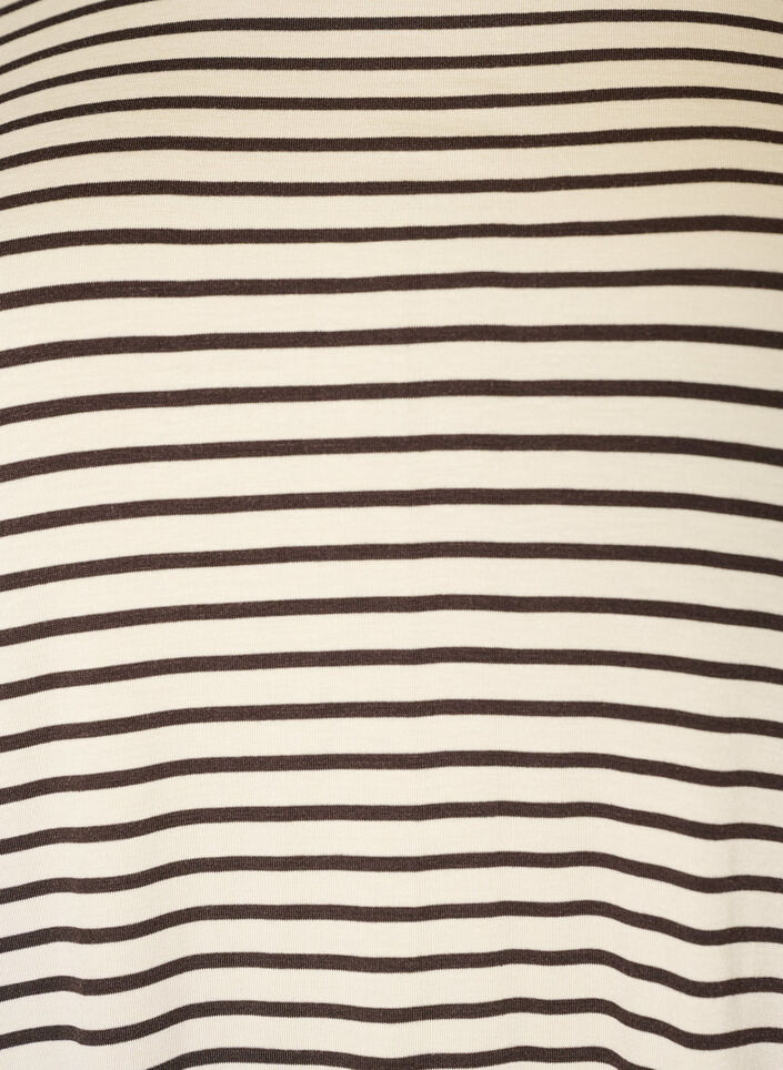 T-shirt med TENCEL&trade; Lyocell og striber , Brun, Packshot image number 2