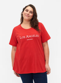 FLASH - T-shirt med motiv, High Risk Red, Model