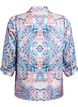 Bluse i satin-look med paisleyprint og 3/4-&aelig;rmer, Bl&aring;, Packshot image number 1