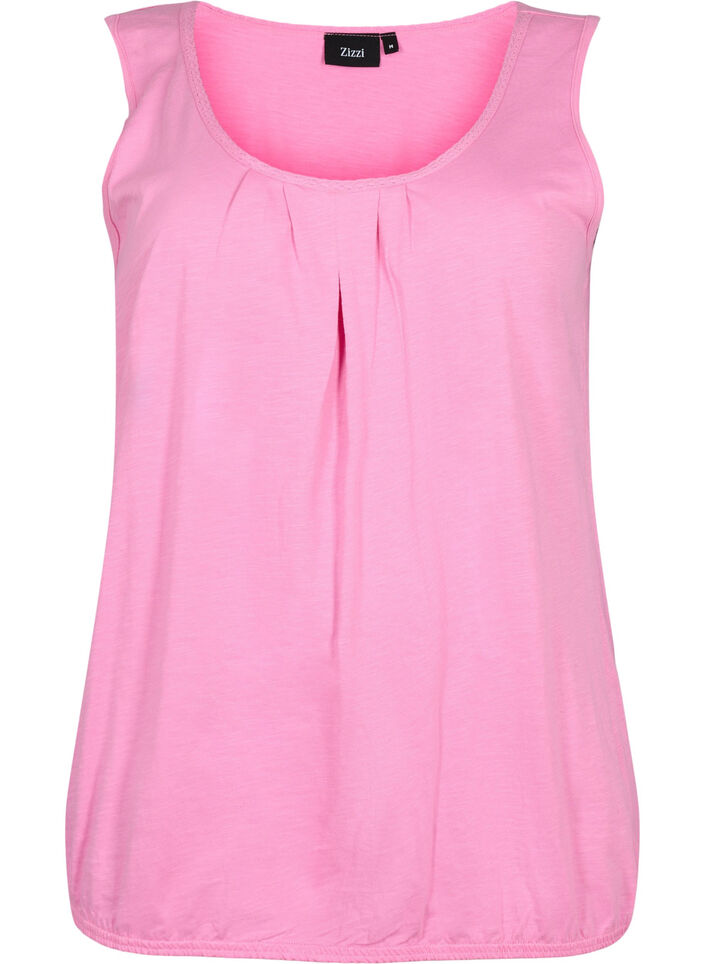 2-pak bomuldstop med blondekant, Rosebloom / Black, Packshot image number 2