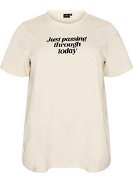 T-shirt i bomuld med tekstprint, Hvid